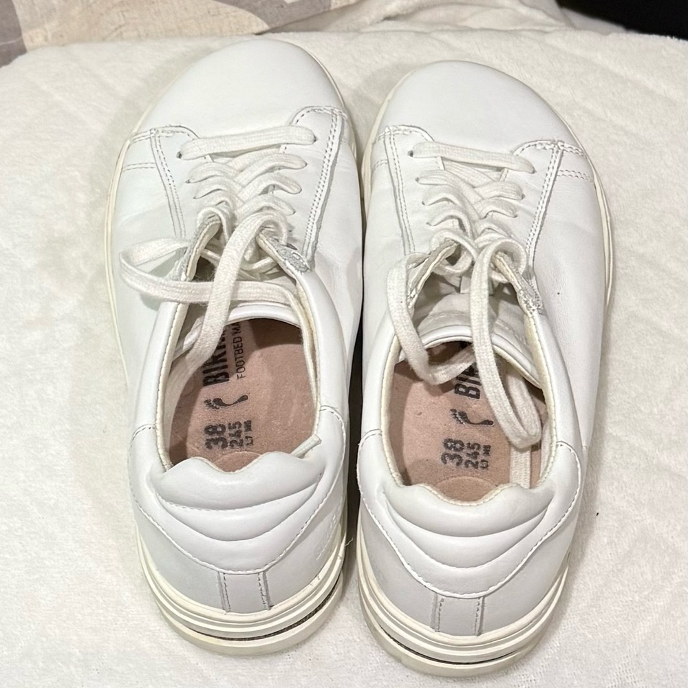 Birkenstock White Leather Footbed Shoes